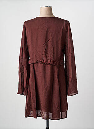 Robe courte coupe évasée manches longues marron LILI & LALA femme