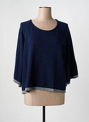 Pull stretch manches 3/4 bleu PAKO LITTO femme