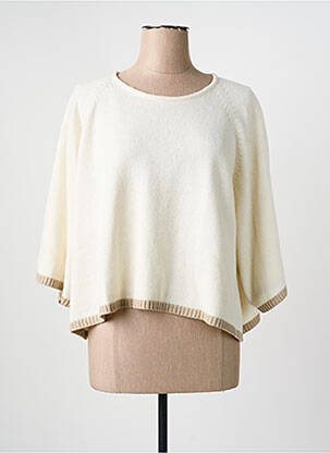 Pull stretch manches 3/4 beige PAKO LITTO femme
