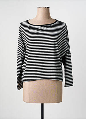 Pull tissage chiné manches 3/4 gris PAKO LITTO femme