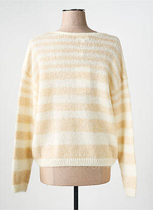 Pull stretch manches longues beige GRACE & MILA femme