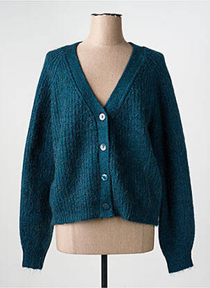 Gilet manches longues resserrée sur le bas vert GRACE & MILA femme