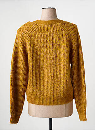Gilet manches longues resserrée sur le bas jaune GRACE & MILA femme