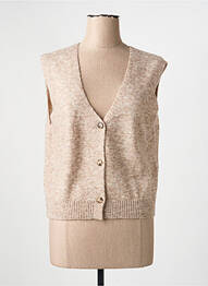 Gilet sans manche maille tricot marron GRACE & MILA femme