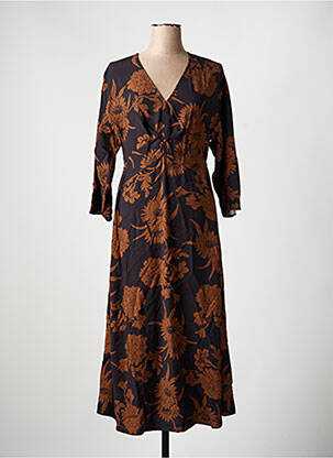 Robe longue manches longues manches longues noir AN' GE femme