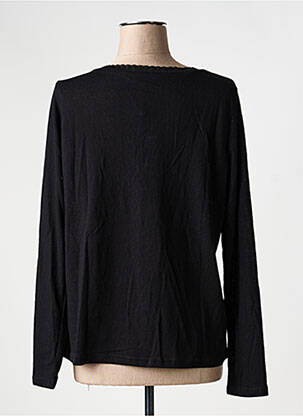 Top tissage crêpe manches longues noir GRACE & MILA femme