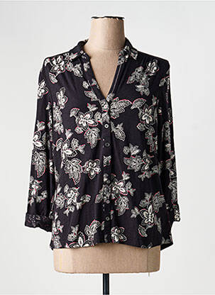 Chemisier imprimé fleurs manches longues noir WHITE STUFF femme