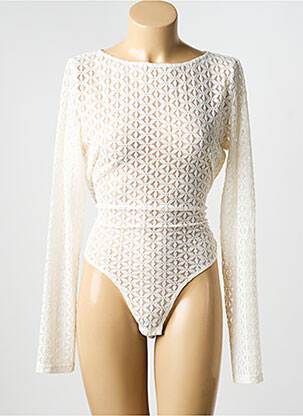 Body col rond manches longues beige GRACE & MILA femme