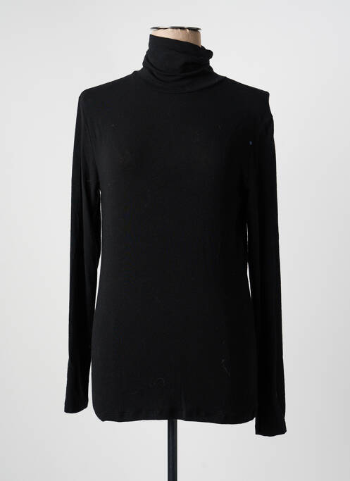 Pull col roulé coupe ajustée manches longues noir PAKO LITTO femme