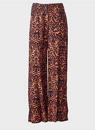 Pantalon flare taille élastique taille haute orange AN' GE femme