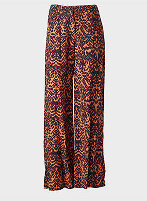 Pantalon flare taille élastique taille haute orange AN' GE femme