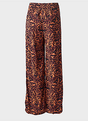 Pantalon flare taille élastique taille haute orange AN' GE femme