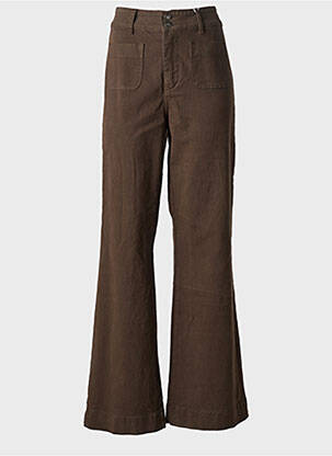 Jean coupe flare stretch taille haute marron ORAIJE femme