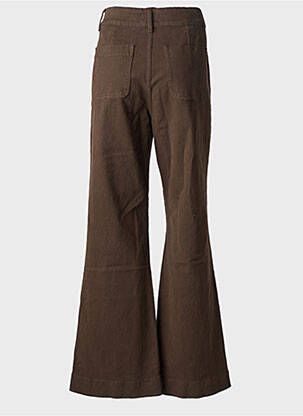Jean coupe flare stretch taille haute marron ORAIJE femme