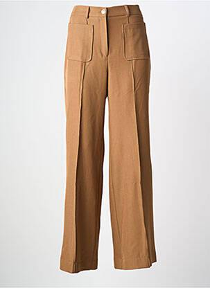 Pantalon flare taille élastique taille normale marron AN' GE femme