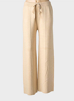 Pantalon flare taille élastique beige NINA CARTER femme