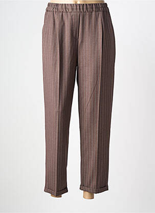 Pantalon 7/8 taille haute taille haute marron PAKO LITTO femme