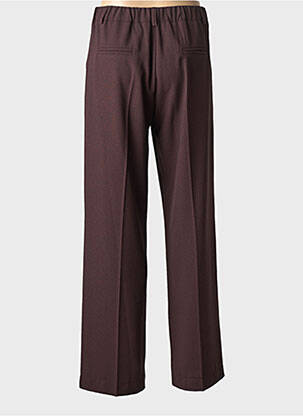 Pantalon droit tissage crêpe taille normale marron PAKO LITTO femme