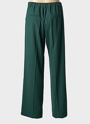 Pantalon droit tissage crêpe taille normale vert PAKO LITTO femme