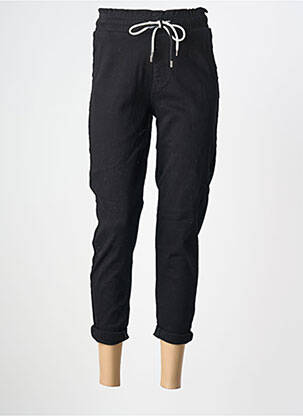 Jeans coupe slim stretch taille haute noir NINA CARTER femme