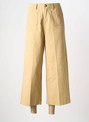 Jeans coupe large poches taille haute beige GRACE & MILA femme
