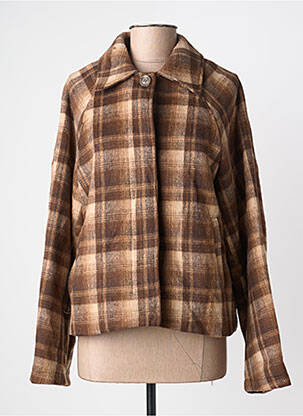Manteau court coupe droite sans capuche marron LILI & LALA femme