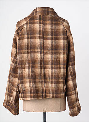 Manteau court coupe droite sans capuche marron LILI & LALA femme