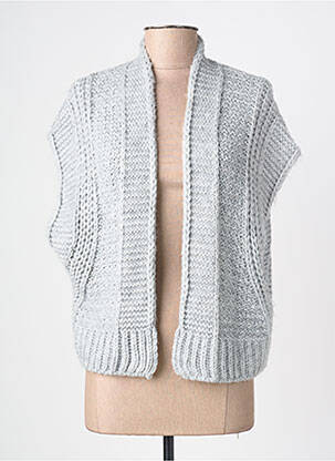 Gilet manches courtes resserrée sur le bas gris PAKO LITTO femme