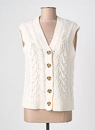 Gilet sans manche fermeture boutonnée sur le devant beige WHITE STUFF femme