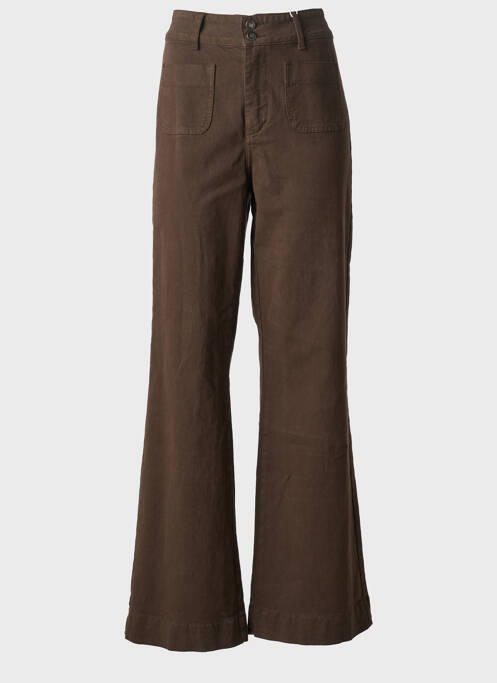 Jean coupe flare stretch taille haute marron ORAIJE femme
