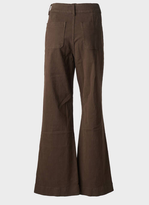 Jean coupe flare stretch taille haute marron ORAIJE femme