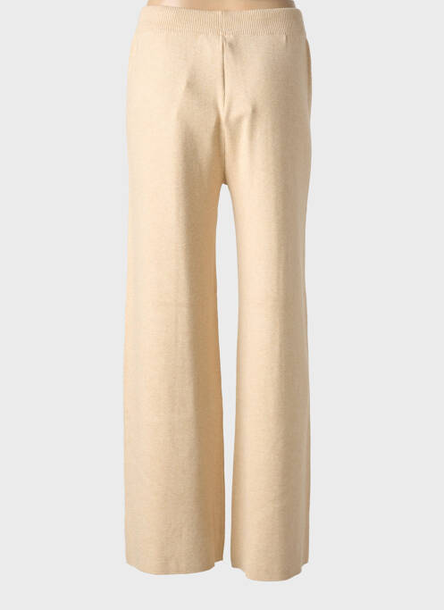 Pantalon flare taille élastique beige NINA CARTER femme