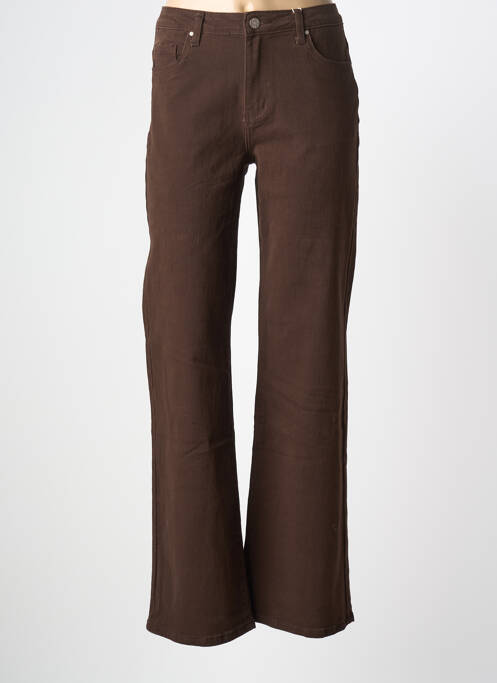 Jean coupe flare stretch marron NINA CARTER femme