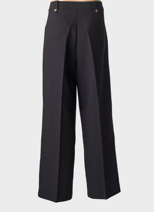 Pantalon large tissage crêpe taille haute noir GRACE & MILA femme