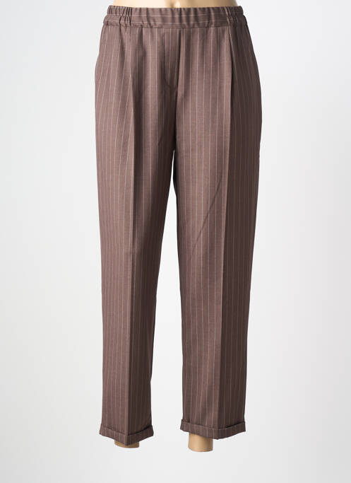 Pantalon 7/8 taille haute taille haute marron PAKO LITTO femme