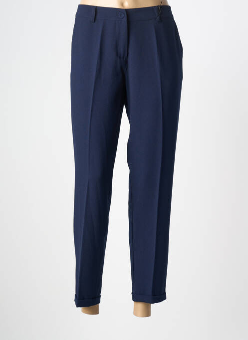 Pantalon 7/8 coupe cigarette taille normale bleu PAKO LITTO femme