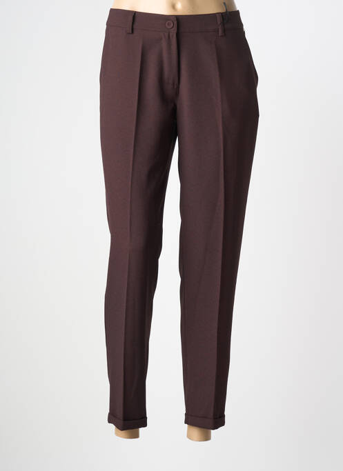 Pantalon 7/8 coupe cigarette taille normale marron PAKO LITTO femme