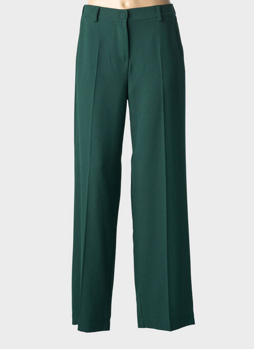 Pantalon droit fermeture zippée sous rabat boutonné taille normale vert PAKO LITTO femme