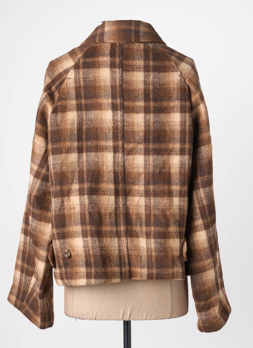 Manteau court coupe droite sans capuche marron LILI & LALA femme