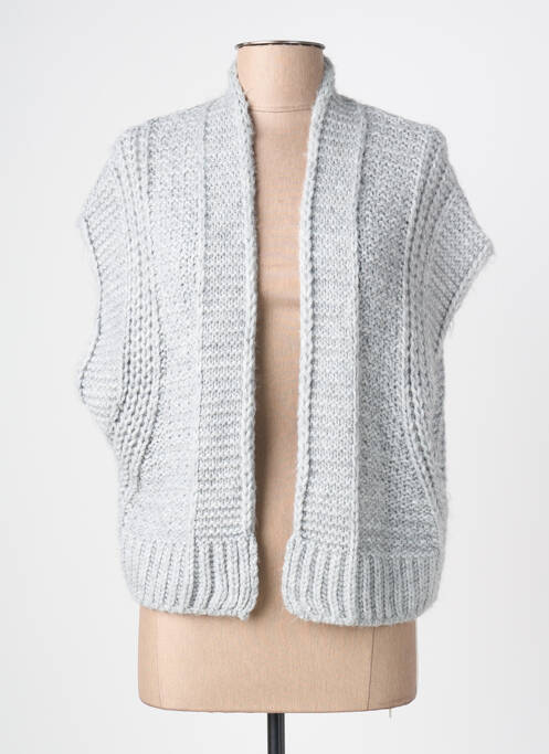 Gilet manches courtes resserrée sur le bas gris PAKO LITTO femme