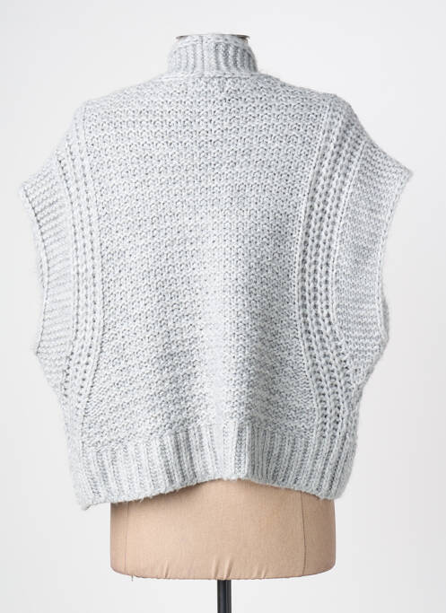 Gilet manches courtes resserrée sur le bas gris PAKO LITTO femme