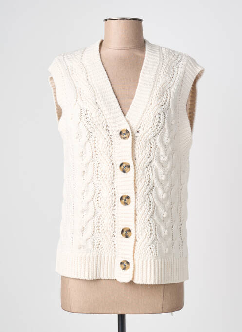 Gilet sans manche fermeture boutonnée sur le devant beige WHITE STUFF femme