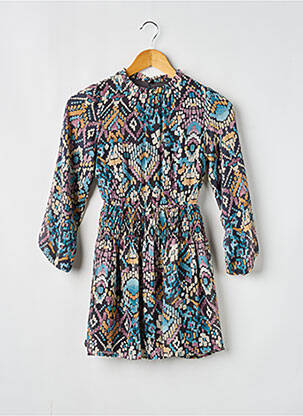 Robe mi-longue doublure manches longues bleu MAYORAL fille