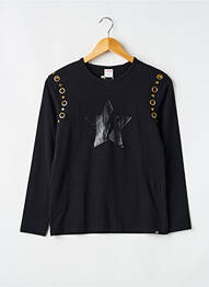 T-shirt coupe cintrée manches longues noir BOBOLI fille