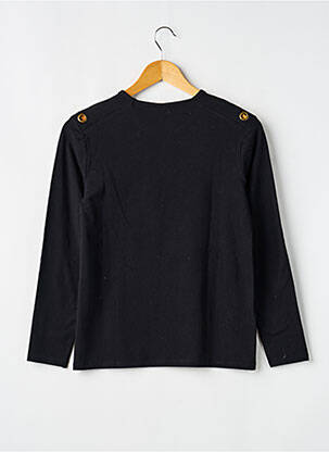 T-shirt coupe cintrée manches longues noir BOBOLI fille