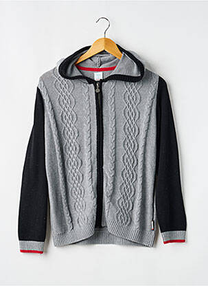 Gilet manches longues fermeture boutonnée sur le devant gris BOBOLI garçon