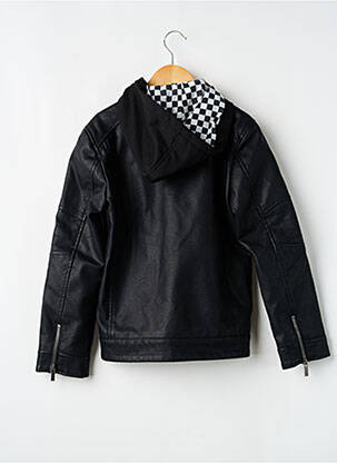 Veste simili cuir noir LOSAN garçon