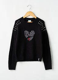 Pull tissage côtelé manches longues noir BOBOLI fille