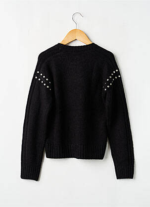 Pull tissage côtelé manches longues noir BOBOLI fille