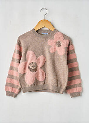 Pull resserrée sur le bas manches longues rose MAYORAL fille